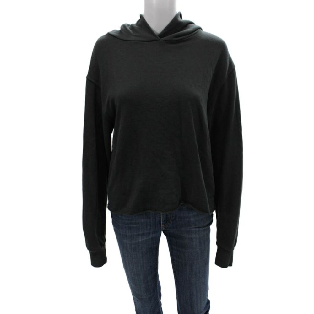 Perfect White Tee Womens Pullover Hoodie Gray 100% Cotton Size S